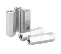 5 Pcs Hex Coupling Nut M12x1.75 L60mm 304