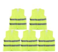 5 PCS High-visibility Warning Yellow Orange Traffic Safety Reflective Vest for Running Cycling Other Outdoor Sports for Construction, Outdoor Work(Yellow)