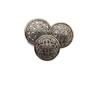 5 Pcs Hollow Metal Button Black Silver Gold Buttons Round Decorative Button for Clothes Sewing Accessories