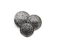 5 Pcs Hollow Metal Button Black Silver Gold Buttons Round Decorative Button for Clothes Sewing Accessories