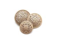 5 Pcs Hollow Metal Button Black Silver Gold Buttons Round Decorative Button for Clothes Sewing Accessories