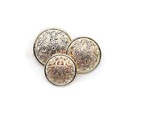 5 Pcs Hollow Metal Button Black Silver Gold Buttons Round Decorative Button for Clothes Sewing Accessories