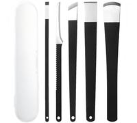 5 Pcs Ingrown Toenail Tool Kit - Professional Pedicure Set with Podiatrist Toenail Clippers & Under Nail Cleaner - Ingrown Toenail Treatment Tools for Men & Women (Black)