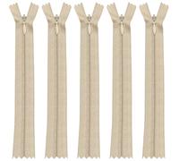 5 Pcs Invisible Zip, Coil Zippers for Sewing, Concealed Zips for Dressmaking, Skirts, Trousers, Cushion Covers, DIY Clothing Alterations, Tailoring Repairs and Craft Projects(Beige)