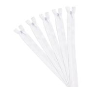5 Pcs Invisible Zips for Sewing, 40 cm/16 Inch White Zips, Closed-Ended Nylon Invisible Zippers, #3 Concealed Zipper Zip Fixer for Skirts Cushions Pillows Clothes Pants DIY Craft Tailor Dressmaking