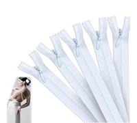 5 Pcs Invisible Zips, White Zips, 16 Inch 40cm Ended Concealed Tailor Sewing Tools Customized Sewing Tools, Plastic Zipper Holders Craft Dressmaking Zip for Cushions, Dresses Bags, Nylon with Zip