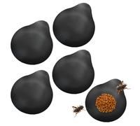 5 Pcs Isopod Feeder Bowl Invertebrate Feeding Dish for Cricket Snail Crab Dubia Cockroach Cherry Cockroach (Black)