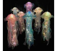 5 Pcs Jellyfish Night Light Portable Flower Lamp Hanging Jellyfish Lights for Bedroom Room Atmosphe As Shown