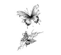 5 pcs juice herbal tattoo stickers for women, waterproof, sweat resistant, long-lasting, collarbone back
