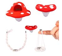 5 PCS Jumping Spider Accessories with Rope Bridge Swing Platform Swing and 3 Platform Jumping Spider Enclosure Accessories for Terrarium Decor(red)