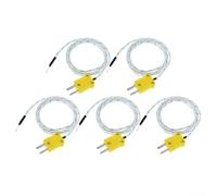 5 Pcs K-Type Surfaces Thermocouple Probe, 1m Length, Fast-Response Temperature Sensor, -50°C-400°C Range, High-Temp Resistant Wire Compatible with K-Type Measuring Instruments