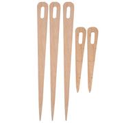 5 Pcs Knitting Needles, Hand Stick Set Wooden Weaving Tools Multifunction Big Eye Crochet Needle Bobbin Beech Wood Stick Wooden for Tapestry Sewing Making