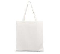 5 Pcs Large Capacity Canvas Shopping Bags Folding Cotton Tote Bags DIY Shoulder Bag Grocery Handbag For shopping and travelling(White,20x22cm)