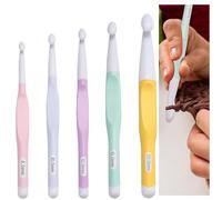 5 Pcs Large Crochet Hooks Set, 8mm 10mm 12mm 15mm 20mm Plastic Big Crochet Hooks for Chunky Yarn with Ergonomic Handle, Large Sizes Crochet Hook for Beginners Knitting Blankets Shawl and Carpet