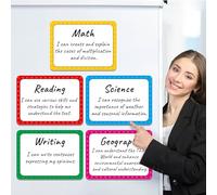 5 PCS Large Magnetic Labels, 5 Colors Reusable Dry Erase Blank Magnets Write & Wipe Organization Chart for Whiteboard, Locker, Fridge, School Office Home Classroom Use (11" x 7.9")