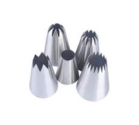 5 Pcs Large Piping Nozzle Set Stainless Steel Piping Tips Big Frosting Tips Pastry Icing Piping Nozzles Cupcake Icing Tips Cake Decorating Tips Kit for Cookie Dessert