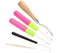 5 Pcs Latch Hook Crochet Needle Set - Small Bead Rug Hook Needles for DIY Crafts, Rug Making, and Dreadlock Creation