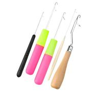 5 Pcs Latch Hook Crochet Needle Set - Small Bent Latch Hooks for Rug Making, Hair Weaving & DIY Crafts - Durable & Ergonomic Crochet Tool Kit