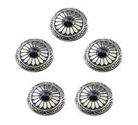 5 PCS Leather Decorative Buttons Imitation Turquoise Buttons Decorative Flower Record Buttons for Jewelry Making