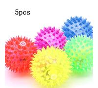 5 Pcs Light-up LED Ball Dog And For Flashing Sensory Fun Blinking Spiky Pet Activity Play Interactive Crinkle Bouncer Plush Feather StringToy Catcher Teaser Wand Chew Rod Scratch Post