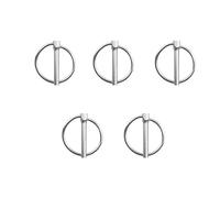 5 Pcs Linch Pins, Metal Lock Cotter Pins Fasteners for Trailers Tractors Mechanical, White Zinc Plated, 10mm x 45mm