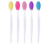 5 Pcs Lip Scrub Brush Double-Sided Silicone Exfoliating Tool Mini Soft Lip Brush Cleaner for Men Women