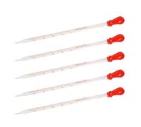 5 Pcs Liquid Pipettes Glass Scale Graduated Pipette Transparent Glass Liquid Droppers, 0.5ml, 1ml, 2ml, 3ml, 5ml, 10ml Scientific