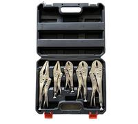 5 Pcs Locking Pliers Set 5", 7" & 10" Curved Jaw Locking Pliers 7" & 9" Long Nose Vise Grips Mole Grip Adjustable Wrench Vice Grips Plier