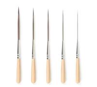 5 PCS Long Liner Brush Set, Ultra-Fine Tip Natural Ox Hair, Long Handle Liner Brush Professional Pinstriping Paint Brush for Watercolor, Gouache, Ink & Acrylic Detailing