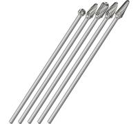 5 Pcs Long Shaft Tungsten Carbide Burrs Set Kit Bits 6mm Long Shank 155mm Cut Port Cast Iron Steel Aluminum Cylinder Head Engine Intake Exhaust Manifold for Tight Hard-to-Reach Not Fit 1/4 Collect