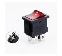 5 PCS/LOT 12Models KCD1 Series 21 * 15mm 3/4/6Pin Boat Car Rocker Switches 6A/250VAC 10A/125V AC With Red Green Lamp Switch IDGTTLDF(104N Red Lamp,10PCS)