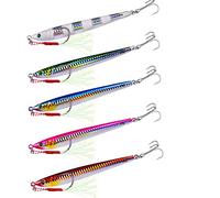 5 Pcs/lot 7g 10g 14g 21g 40g 60g Cast Metal Bait Fishing Lures Jigs Trout Fishing Hard Baits Tackle Pesca Fish Jigging (Color : 5 Pcs bait mix, Size : 21G)