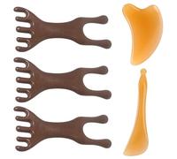 5 Pcs Lymphatic Drainage Brush & Scalp Massager Set, Gua Sha Brush for Face & Scalp, Portable Facial Tool for Puffiness, Jawline Sculpting, Hair Growth & Man Woman Stress Relief