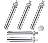 5 Pcs M10x100mm Expansion Screw Bolts Hex Nut Expansion Sleeve Anchor Bolt Heavy Duty Fixing Anchors,304 Stainless Steel Anchor Expansion Bolt Screws Nuts