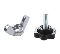 5 Pcs M6 X 15mm Male Thread 25mm Hex Shaped Clamping Knob & 10 Pcs M6 Thread Dia Wing Nut Butterfly Wing Nuts