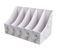 5 Pcs Magazine Files Holder, Cardboard File Rack with Labels, Foldable A4 Folder Holder, Multicolor Desktop File Organizer, Magazine Storage Boxes for Office School Home Dormitory (Marbling)