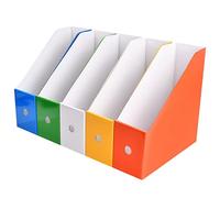 5 Pcs Magazine Files Holder, Cardboard File Rack with Labels, Foldable A4 Folder Holder, Multicolor Desktop File Organizer, Magazine Storage Boxes for Office School Home Dormitory (Multicolor)