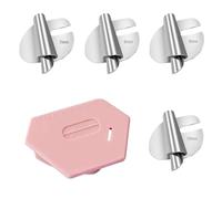 5 Pcs Magnetic Seam Guide for Sewing Machine, Quilting Accessories Sewing Rolled Hemmer Foot (7-10mm), Polygonal Multifucntional Seam Guide Hemmer with Scale for Quilting and Hemming, Cherry Pink