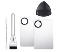 5 PCS Makeup Mixing Palette Set, Including Flat Foundation Brush, Foundation Spatula, Powder Puff, Make up Palette, A Must-Have for Professional Makeup Artists for Eye Shadow And Na