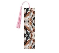 5 Pcs Marble Texture Bookmarks with Copper Splatter, Cute Wooden Bookmarks for Men Women, Unique Book Mark for Reading, Ideal Gift