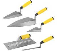 5 PCS Masonry Hand Tool Set, Concrete Trowel Kit with Brick Trowel, Pointing Trowel, Edging Trowel, Soft Grip Handle Concrete Towel Tools