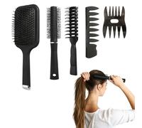 5 pcs Men's Hairbrush Set Paddle Brush Texture CombStyling Comb Wide Tooth Hair Combs Professional Hairdressing Tool for Styling Grooming Detangling