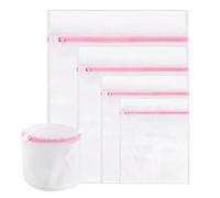 5 PCS Mesh Laundry Wash Bags, Mesh Laundry Bag For Delicates With Zipper, Washing Bag For Socks, Laundry Bag For Underwear, Tshirts, Swimsuit, Baby Clothes, Socks, Bra (60x50/50x40/40x30/23x30)