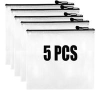 5 pcs Mesh Zipper Pouches - Zipper File Bags/Waterproof Document Bags/Plastic Wallets/File Folders for School Driving Test/Office Receipts/Household Bills/Travel Storage
