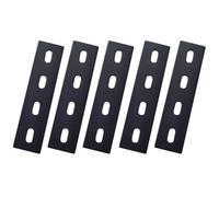 5 Pcs Metal Brackets, 6 Inch Heavy Duty Mending Plate Flat Straight Metal Repair Fixing Bracket Connector for Furniture, Cabinets, Shelves (Black)