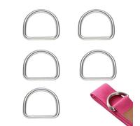5 Pcs Metal D Ring, Stainless-Steel Silver Buckle, Heavy Duty Multi-Purpose D Ring Buckles, Silver Small Buckle Clips for Hardware Bags Dog Collars Backpacks Webbing Straps Hand DIY Accessories