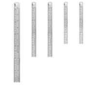 5 Pcs Metal Ruler,15 cm, 20cm, 30cm Set Stainless Steel Rulers, Straight Edge Double-Sided Markings, Inch and Metric Steel Ruler