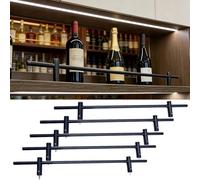 5 Pcs Metal Wine Shelf Rail - Guard Fence for Hanging Shelving, Decorative Round Rod Tipping Guardrail, Open Shelf Bracket Spindles for Bars