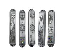 5 Pcs Mezuzah Case Door Metal Jewish Mezuzah Jewish Case Religious Gift Blessing House Hebrew Scripture Mezuzah Trusted