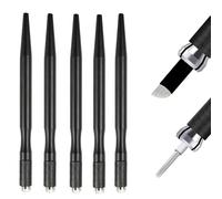 5 Pcs Microblading PensTattoo Pens for Natural Hair Strokes Skin Eyebrow Microblading Pen Semi-Permanent Makeup Tool with Anti-Slip Design (Black)